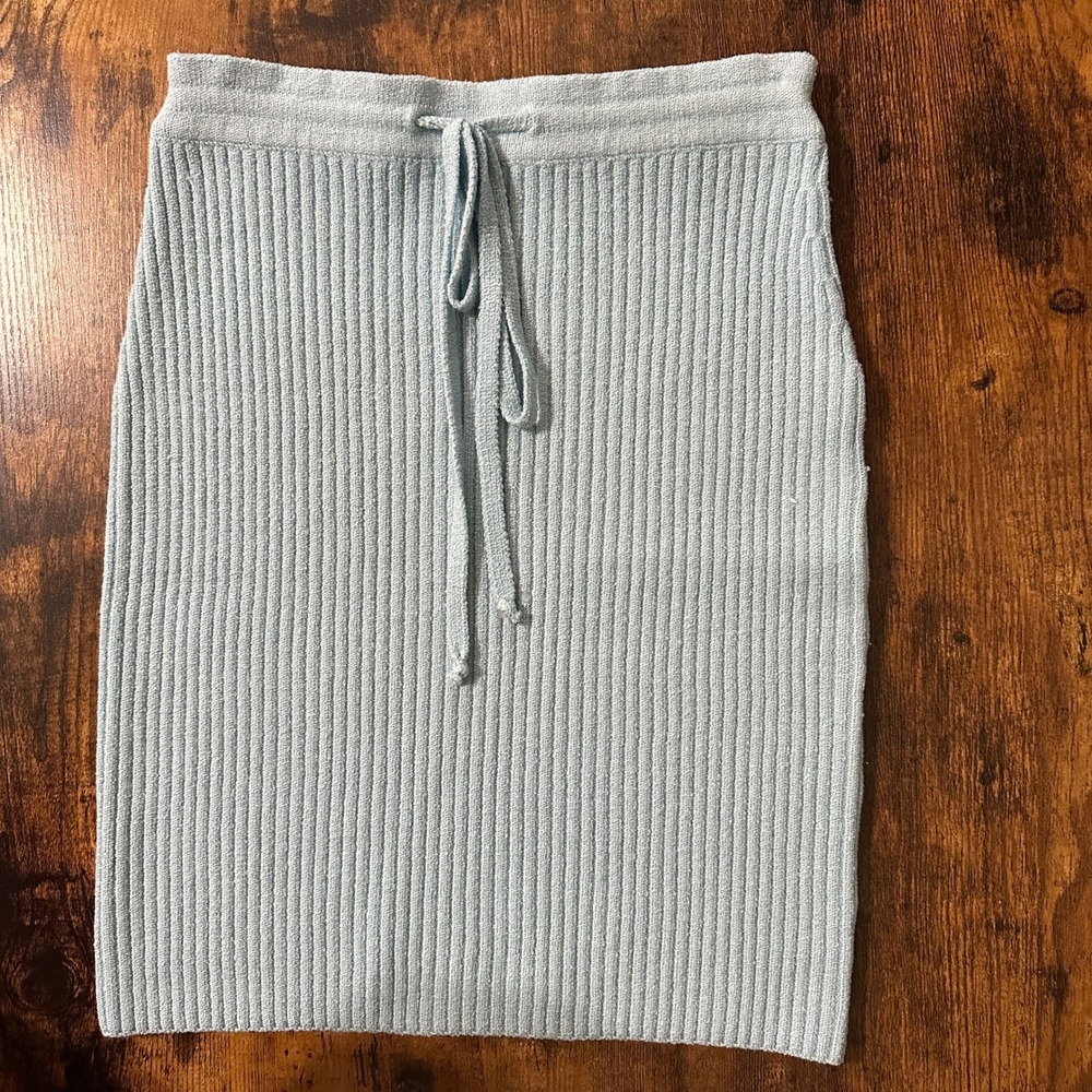 HONEST the label Skirt Womens XS/S Blue Athleisure Ribbed Drawstring